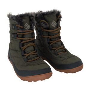 Columbia Olive and Brown Fur-Lined Heeled Boots
